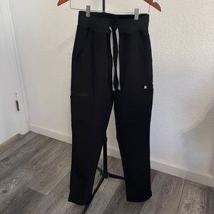FIGS WOMEN YOLA Scrub Pants XS Black HIGH WAISTED